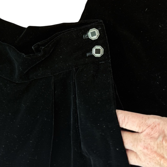 90 TALBOTS VELVET BLACK HIGH WAIST STRAIGHT LEG PANTS ELEGANT EVENING WEAR SZ 4P - Picture 6 of 7